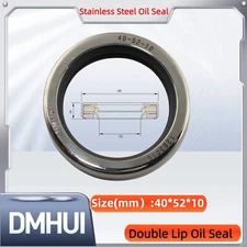 Oil Seal 40x52x10 Double Lip Seal Stainless Steel Oil Seal PTFE SS 40×52×10