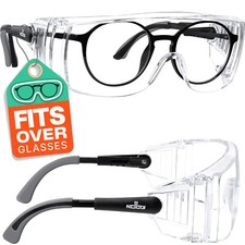 Safety Glasses Over Eyeglasses — Fog and Scratch-Resistant Over Glasses Safet...