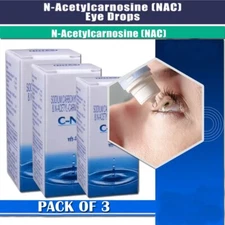C-NAC Eye Drops (Pack of 3) - N-Acetyl-Carnosine -Cataract- 10 ml