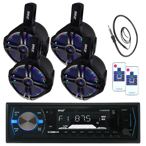 Pyle PLMRB85 8-Inch 300W Waterproof Marine Speakers – Pair For Boat Wakeboard Tower