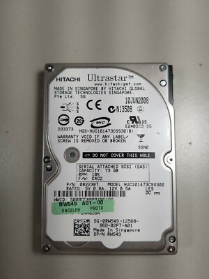 HUC101473CSS30 Hitachi for HP 459512-001 72GB 10K SAS 2.5 HDD (Only), 0B22387 