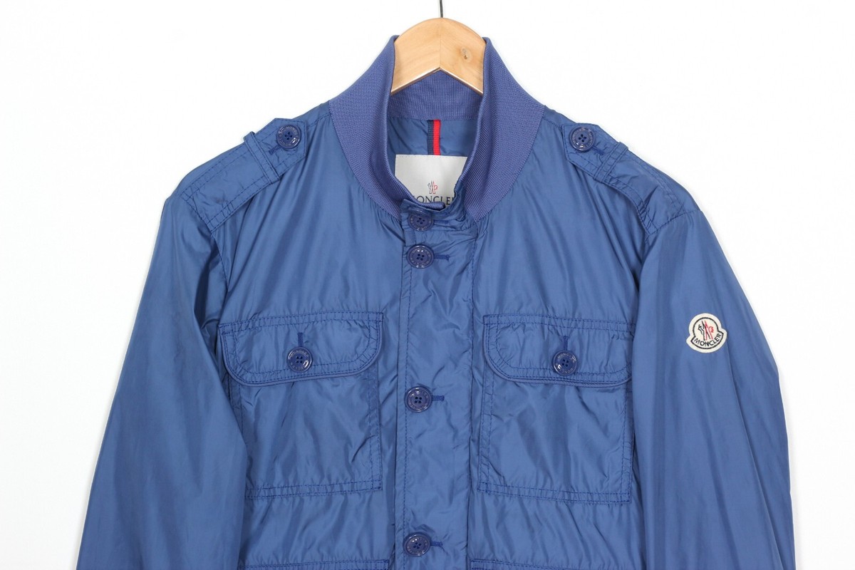 【値下げ】MONCLER GAMME BLEU メンズポロ【L】 MONCLER DELONIX GIUBBOTTO Blue Windbreaker Bomber Jacket Men Size