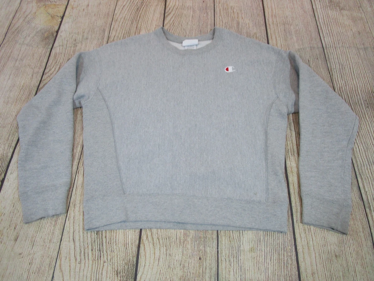 NICE Champion C Logo Reverse Weave Light Grey Crewneck Sweatshirt