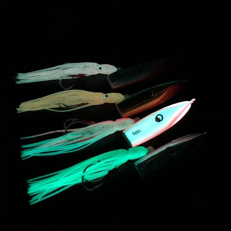 Inchiku Rubber Jig Angelköder 150g-200g Metall Isca Leuchtköder Tintenfisch Haken Barsch - Bild 2 von 4