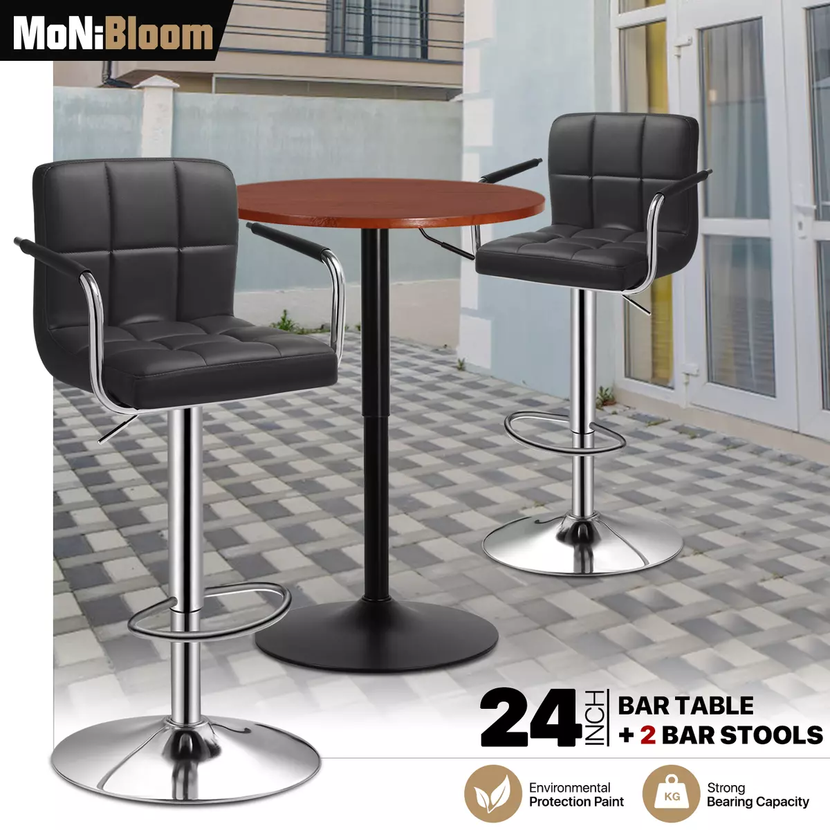 Adjustable swivel table & bar stools deals
