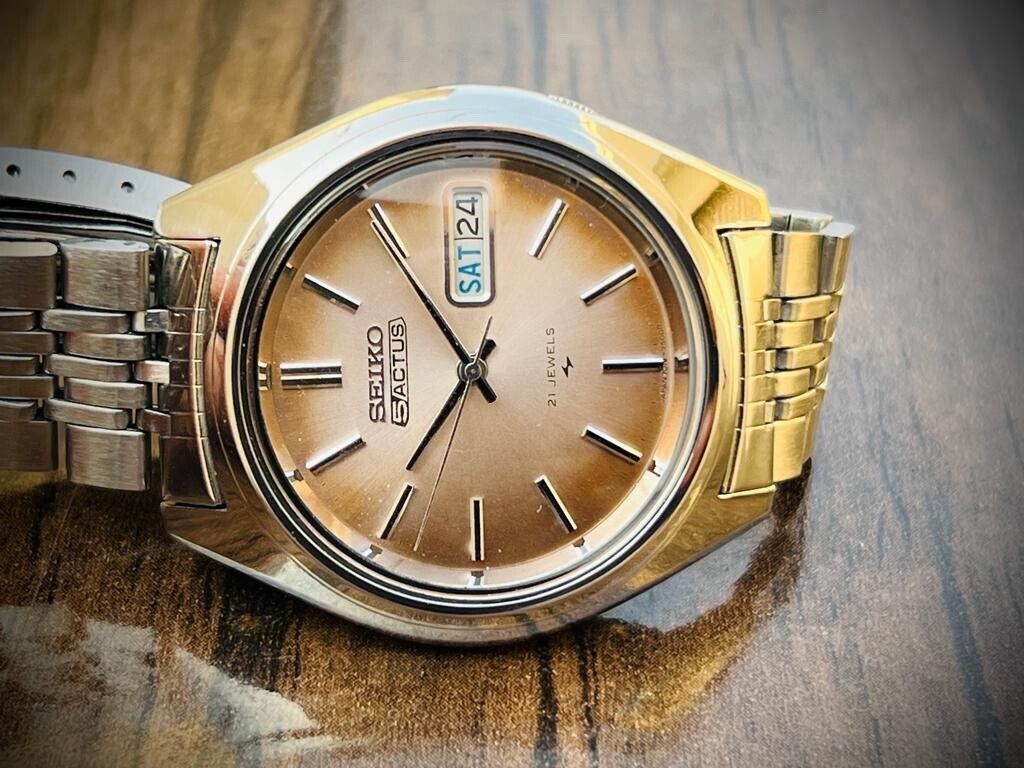 人気大割引 Vintage Seiko Actus 21 Jewels Salmon Dial Automatic 7019 その他