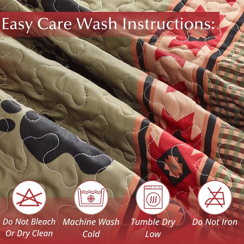 Virah Bella - Bear and Paw - Lightweight Reversible Quilt w/ Pillow Sham(s) - Image 3 of 4