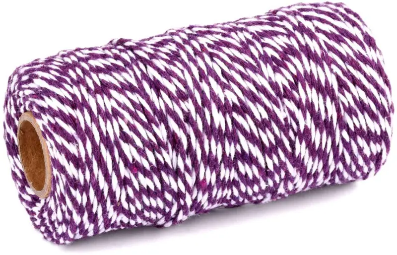 2 Roll Cotton String Rope 656 Feet Yzsfirm Dark Purple and White