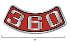 NEW 360 Air Cleaner Decal Sticker for Dodge Plymouth Chrysler Mopar Orange USA
