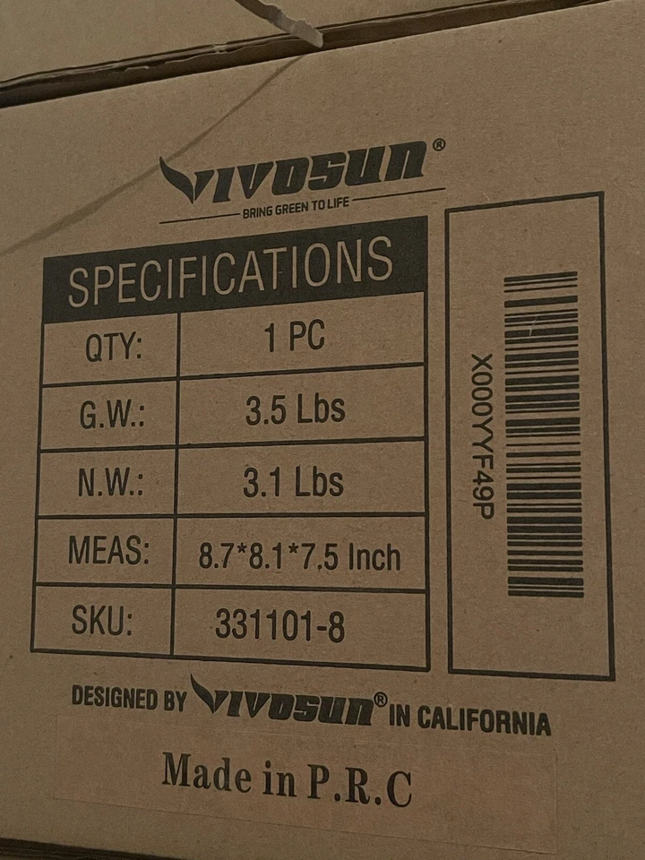VIVOSUN Inline Fan 8"  420 CFM Duct HVAC Exhaust  Fan Low Noise - Image 2 of 2