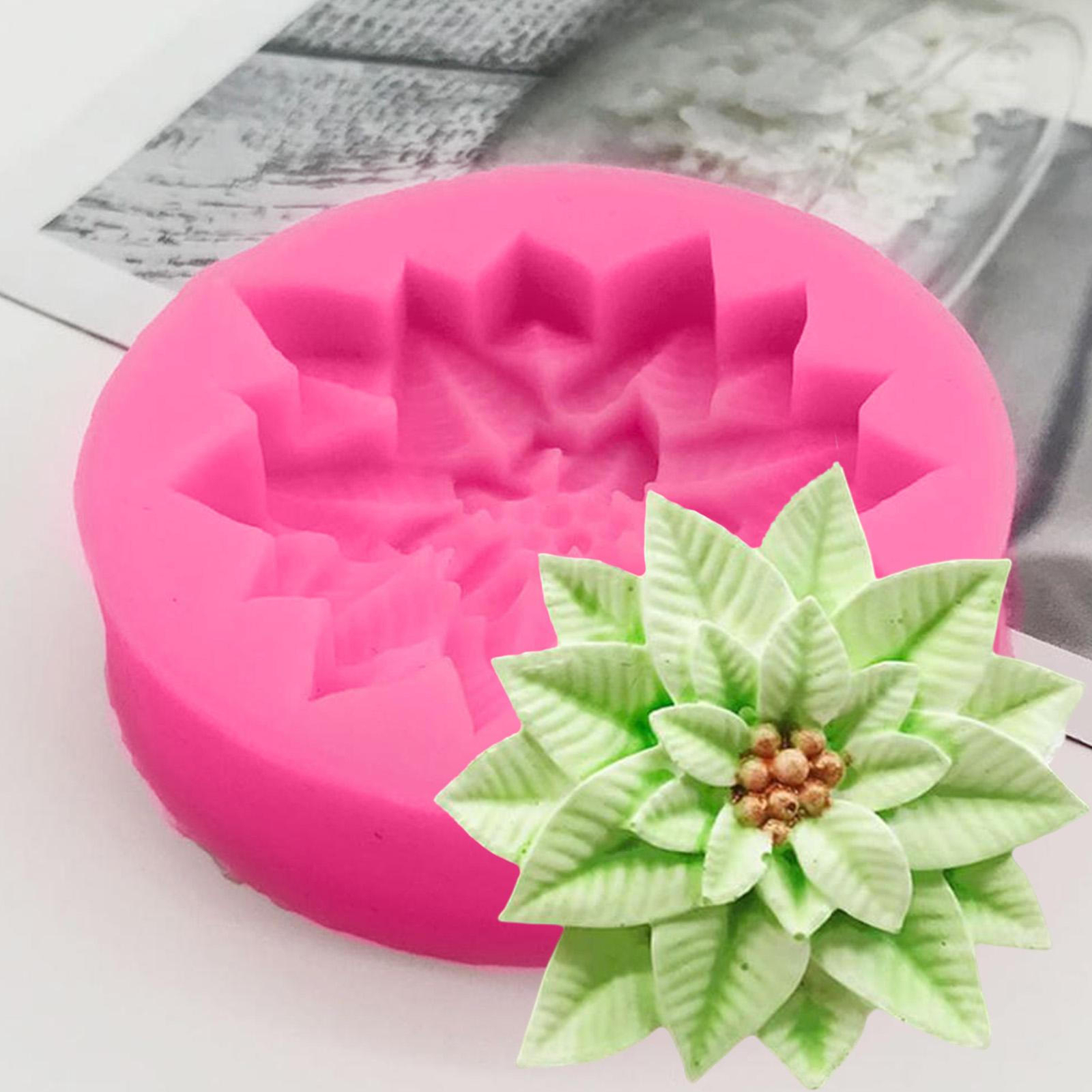 Holly Leaf Silicone Mold Cake Baking Decoration Tool Flower DIY Candle