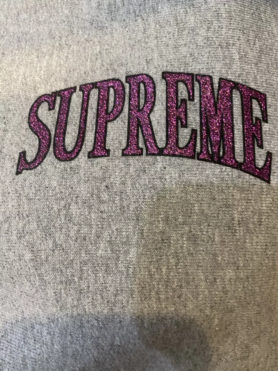 Brand New Supreme SS17 2017 Glitter Arc Logo Hooded Sweatshirt Pullover L  Large