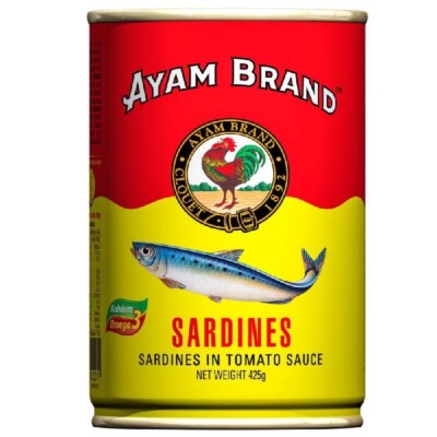3x AYAM Brand Sardines Tomato Sauce Natural Made In Malaysia 425g FREE SHIPPING!