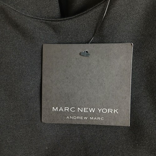Marc New York Mixed Media Faux Leather Fit & Flare Midi Dress Size L Black NWT - 第 16/17 張圖片