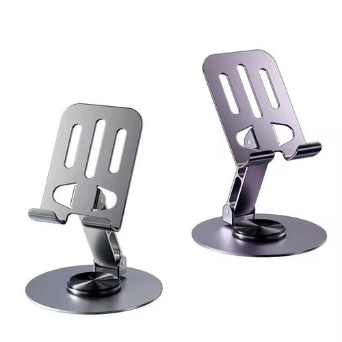 Mobile Phone Table Desk Stand Holder - 360 Rotate - Metal Portable & Foldable