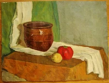 Ukrainian SovietUSSR Oil Painting realism impressionism Still Life pottery