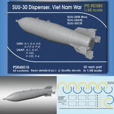 Print Scale Decals 1/48 Viet Nam War SUU-30 Dispenser for SUU-30A/B Mod (4pcs)