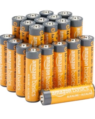 Amazon Basics 20 Pack AA High-Performance Alkaline Batteries, 10-year Shelf Life