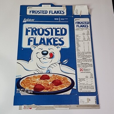 Vintage 1991 Frosted Flakes Breakfast Machine Cereal Box Ralston