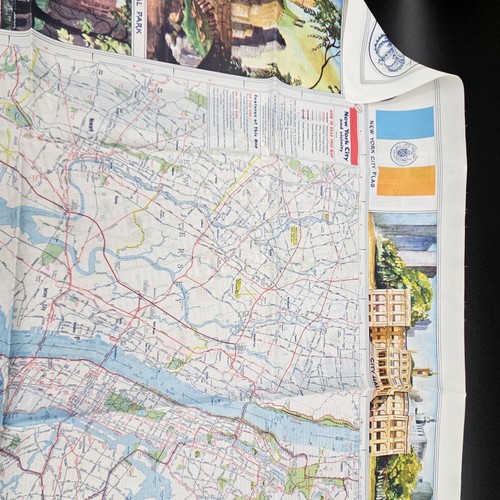 Rare Esso Vtg 1950s New York City NYC Linen Souvenir Map Manhattan, Burroughs - Picture 10 of 20