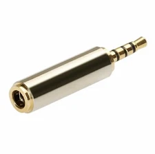 Gold 2.5mm Male to 3.5mm Female Audio Stereo Headphone Jack Adapter Converter