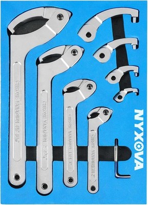 8pcs Adjustable Pin Spanner Wrench Tool Set, C-Shape Pin Hook Wrenches with C...