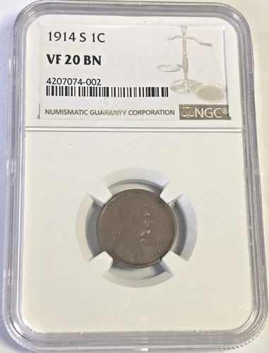 1914 S WHEAT PENNY "VF20 BN" - LOW MINTAGE YEAR / BN - NICE FIND💥✅