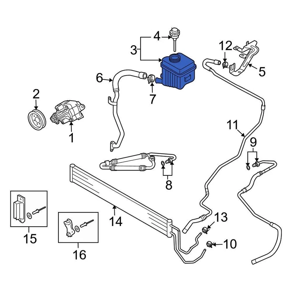 For Audi Q7 2007-2015 Audi 7L6422371E Power Steering Reservoir Foto 4 de 4