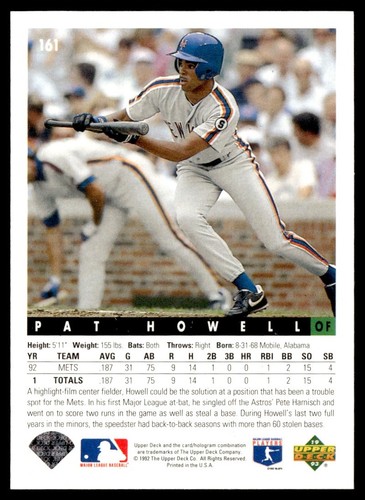 1993 Upper Deck Pat Howell New York Mets #161 - Picture 2 of 2