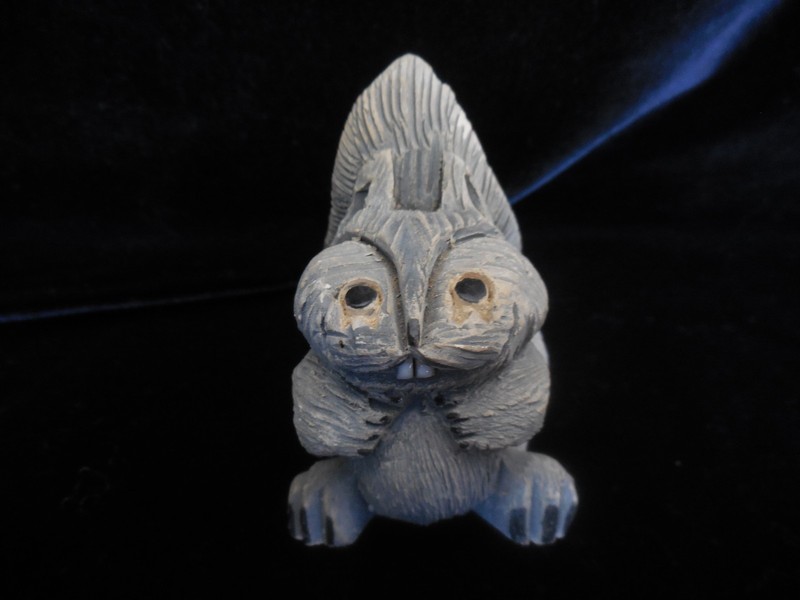 Vintage Uruguay Artesania Rinconada Gray Squirrel Figure