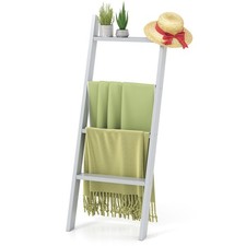 Rustic Decorative Towel Rack 4-Tier Wooden Blanket Ladder