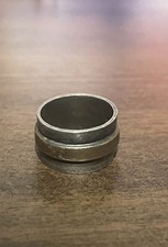 Vintage Sterling Silver & 14K Gold Inlay Band Ring Size 6 6.8g 925 STER