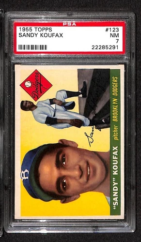 1955 TOPPS #123 SANDY KOUFAX ROOKIE RC PSA 7 NM 22285291 