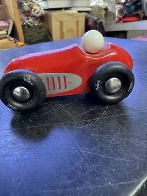 Rare VTG Vilac Wood Race Car Toy Red Lacquer No. A179589 France