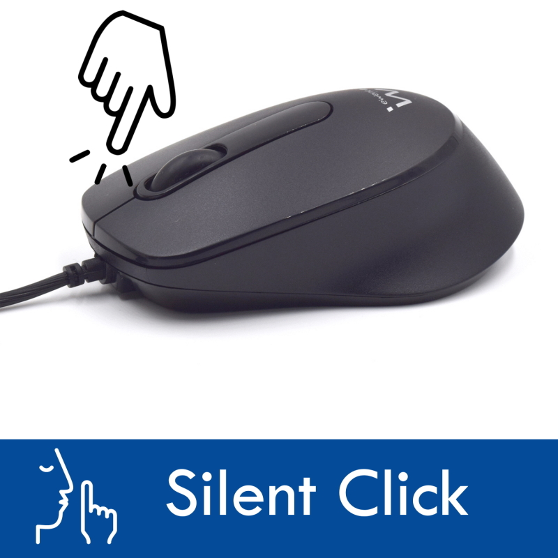Ewent Nero Raton Optico Con Clic Silencioso 1000 Ppp Negro (Cablato), Mouse, - Immagine 2