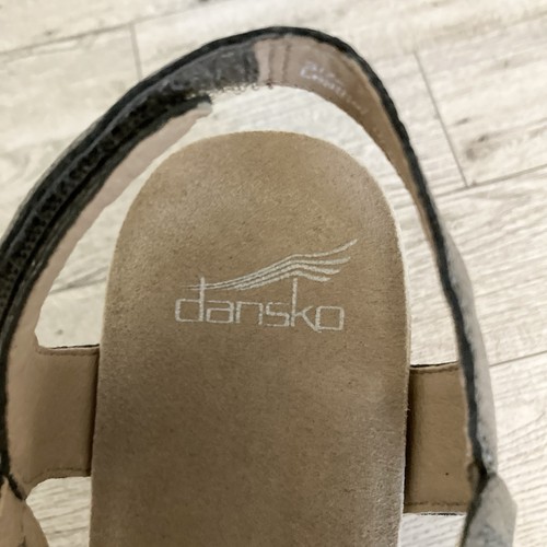 Dansko Sandals 36 (US 5.5-6) Gunmetal “Teagan” Laser Cut Leather Fall Retroglam - Picture 15 of 17