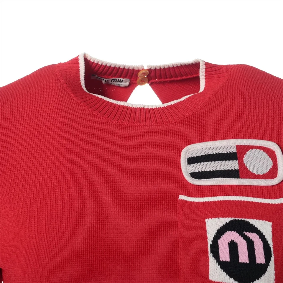 Miu Miu 18 años poliéster tejido 36 damas rojo MML058 2018 COLECCIÓN RESORT LO Foto 4 de 4