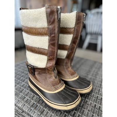 Sorel NL1586-250 Helen Of Tundra II Women's Brown Leather Winter Boots Size 5