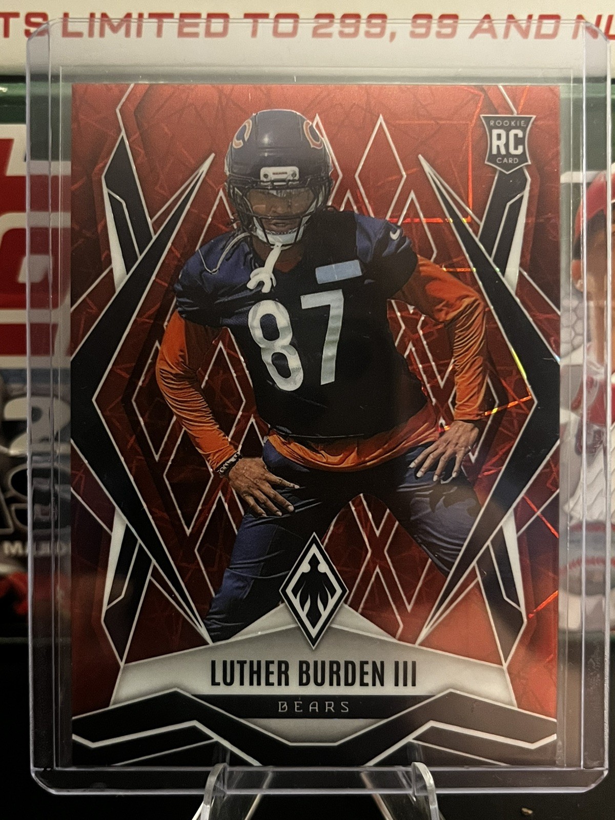 2025 Panini Phoenix Red Lazer #196 Luther Burden III Chicago Bears /199 RC