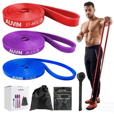Resistance Bands Set Pull Up Bands 3 Different Levels Fitness Exercise Bands ...