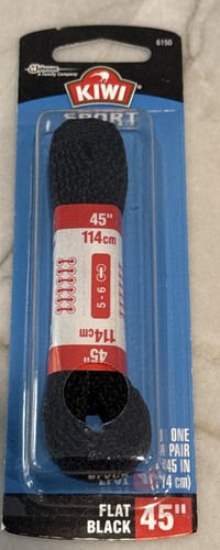 Kiwi Sport Flat 45" Athletic Laces 6150 Kiwi Black one pair - Picture 1 of 3