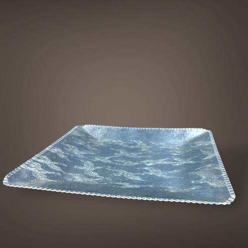 Vintage Designed Aluminum Hammered Square Tray with Flying Geese - Picture 4 of 9