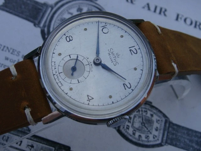 Smiths rare spec vintage mens mans GB made watch 50s 60s stunning dial & SS case - Image 3 of 4