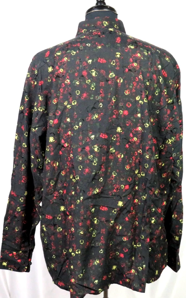 JHANE BARNES Long Sleeved Silk/Cotton Geometric Button Up Shirt Men's Trim XXL - Image 4 of 4