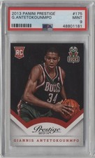 2013 Panini Prestige #175 Giannis Antetokounmpo PSA 9 Mint Rookie Card RC. rookie card picture