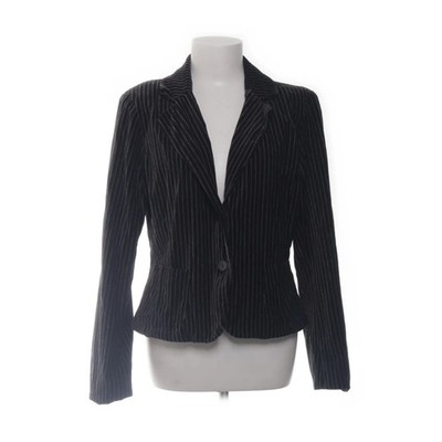 Flash, Blazer, Größe: 42, Schwarz/Grau, Acetat/Baumwolle, Nadelstreifen #DJf