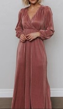 Womens Baltic Born Venus Pleated Maxi Dress in mauve color Size S