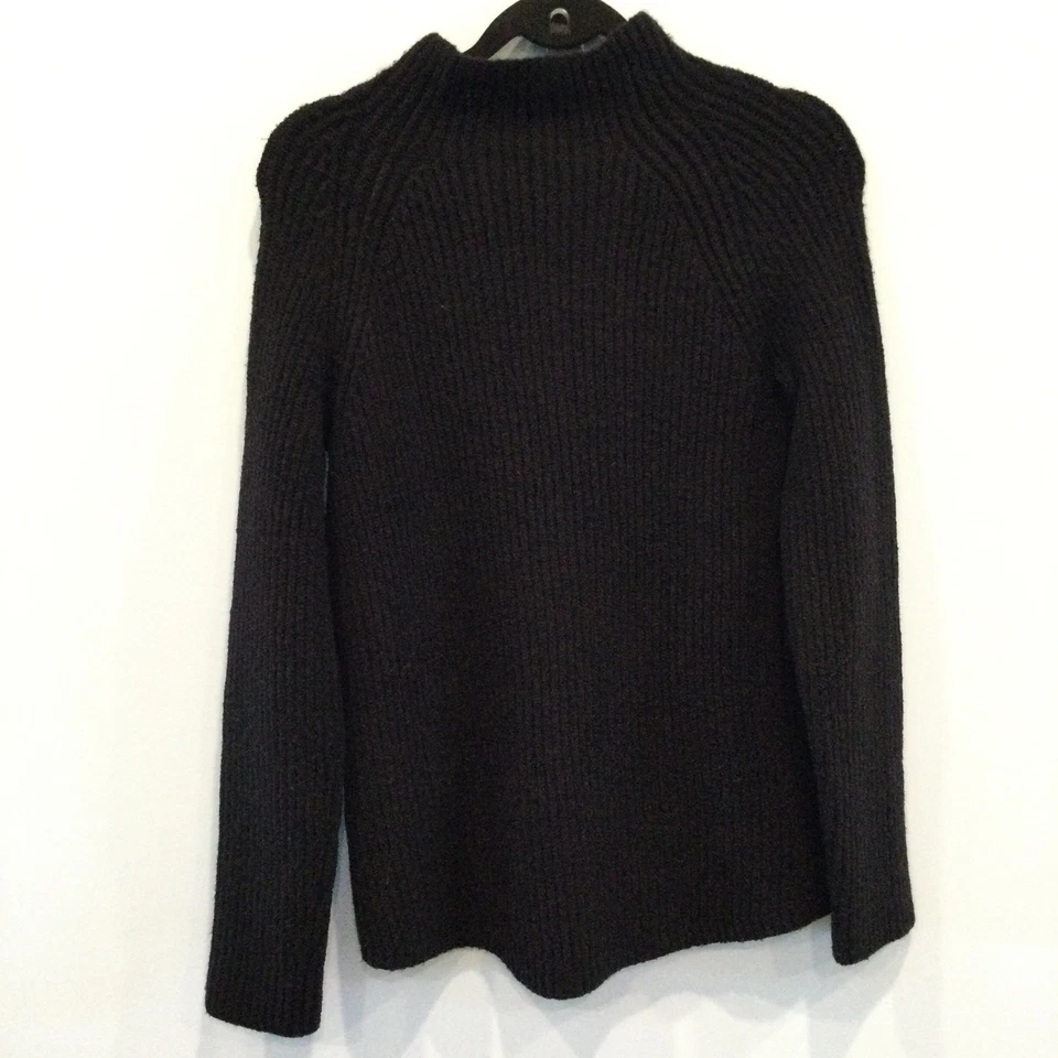 Suéter acanalado de lana Madewell para mujer talla pequeña cuello falso minimalista clásico preppy Foto 4 de 4