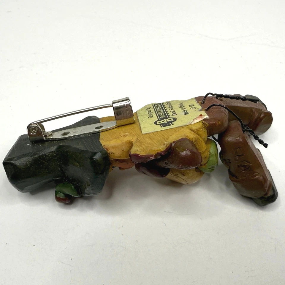 Broche cubo peregrino flor vintage solapa pin resina figura arte popular caprichoso Foto 4 de 4