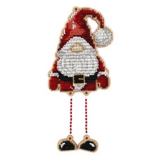 DIY Bead embroidery kit on wood Christmas Decor Santa Craft gift needlework art